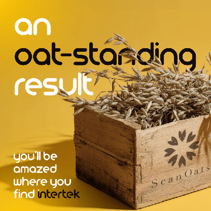 A wooden crate labeled ScanOats full of fresh oats